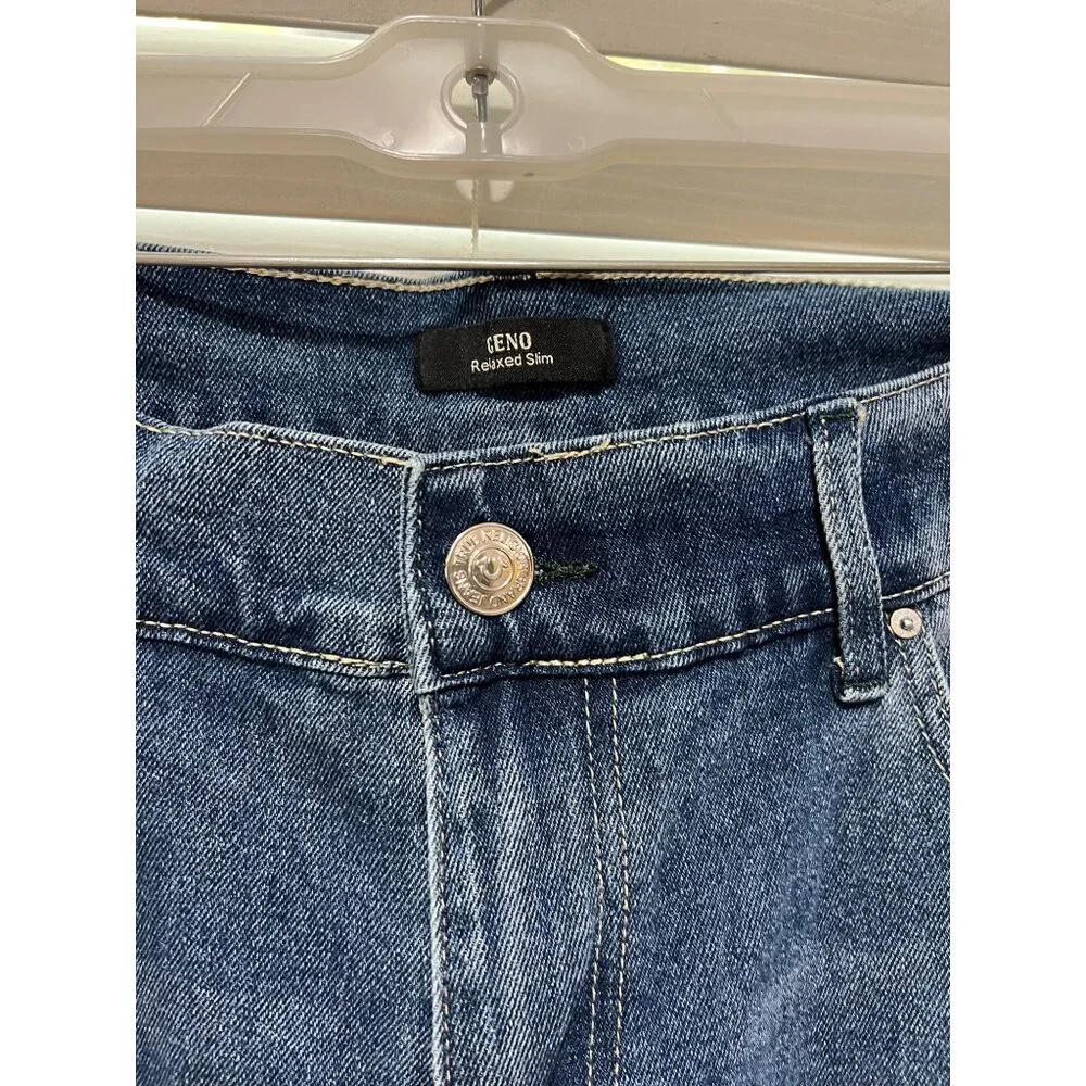 True Religion‎ Geno Relaxed Slim Mens Jeans Size 40x32 Medium Wash Blue Denim